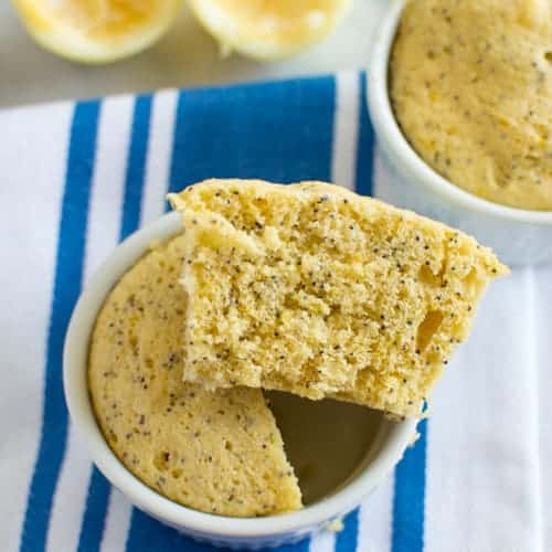 Microwave Lemon Poppy Seed Cake | Healthy Nibbles and Bits