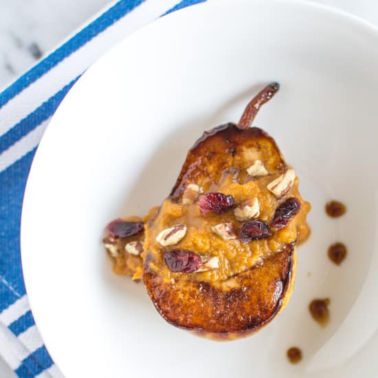 Caramelized Pears with Pumpkin Sauce