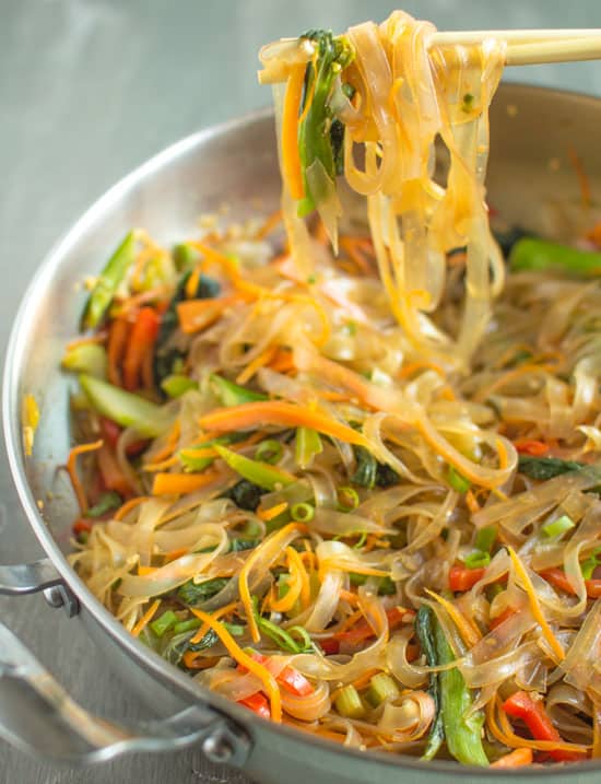 Vegetable Stir Fry Mung Bean Noodles