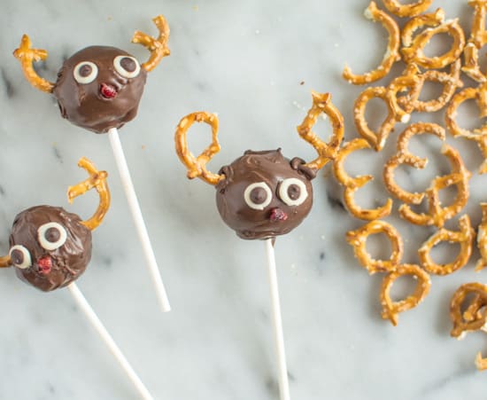 These adorable Rudolph Brownie Pops are delicious and gluten-free!