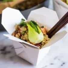 Easy Cauliflower Fried Rice with Baby Bok Choy - a healthy meal ready in 30 minutes! paleo, gluten-free, whole30 | webserie.futebolmilionario.com