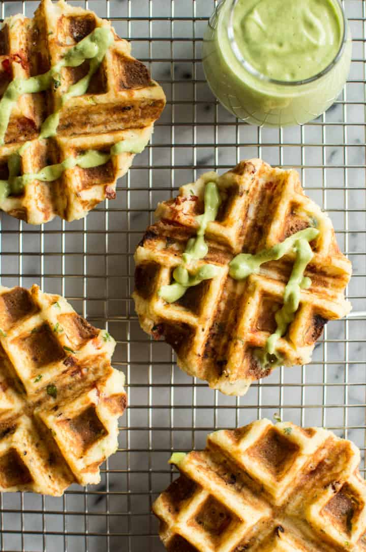 Mashed Potato Waffles - they're packed with flavor and paleo friendly! Perfect for breakfast! | webserie.futebolmilionario.com
