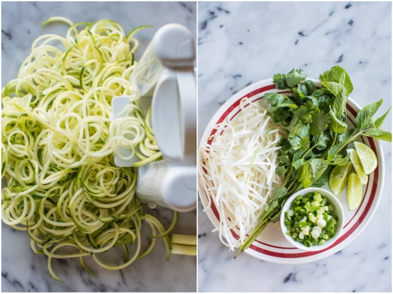 Quick Vegetarian Pho with Zucchini Noodles - an easy pho recipe that anyone can make!