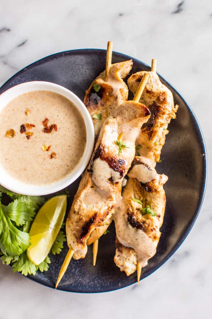 Lemongrass Chicken Satay with Almond Butter Dipping Sauce - easy prep and packed with flavor! paleo, gluten-free | webserie.futebolmilionario.com