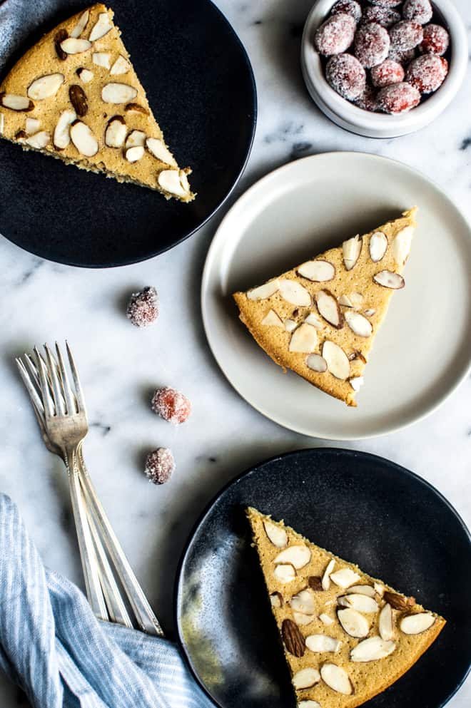 Swedish Visiting Cake with Kahlua Whipped Cream - this gluten-free cake comes together in one bowl and uses less than 10 ingredients! By Lisa Lin, Healthy Nibbles & Bits