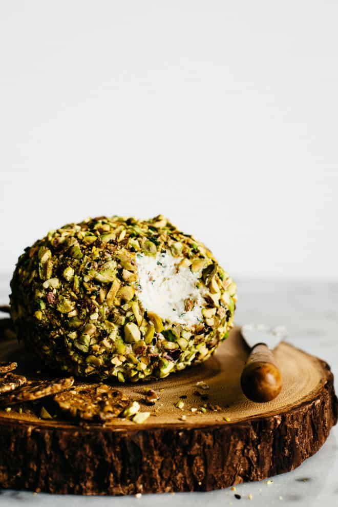 Japanese-Spiced Goat Cheese Ball - an easy, gluten-free party appetizer. It's filled with Japanese spices and covered in toasted pistachios! by Lisa Lin of webserie.futebolmilionario.com