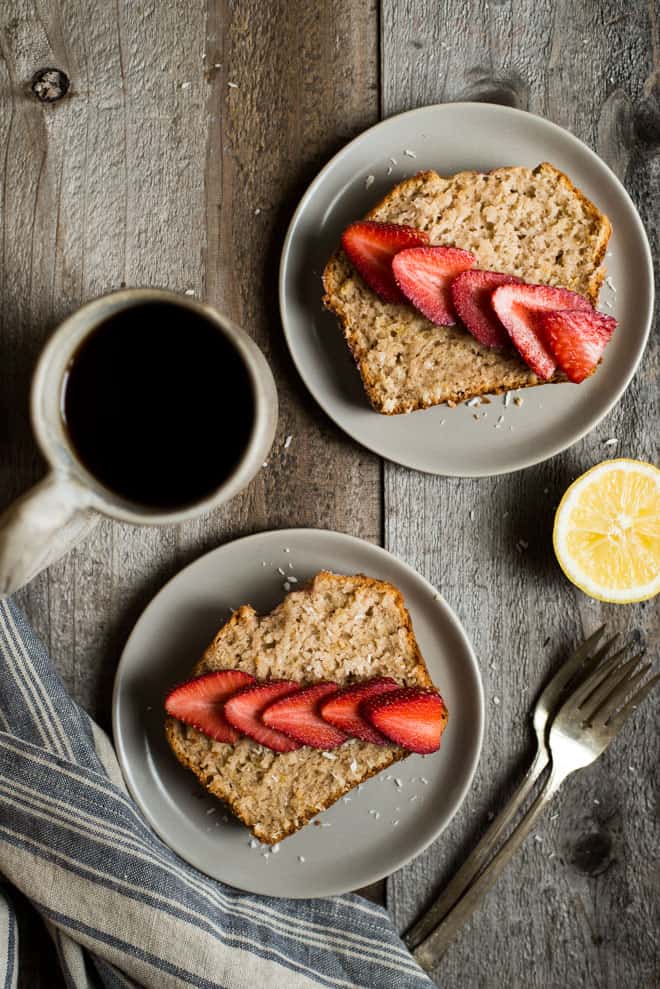 Easy Gluten-Free Coconut Bread with Lemon - perfect for breakfast or dessert! by @healthynibs