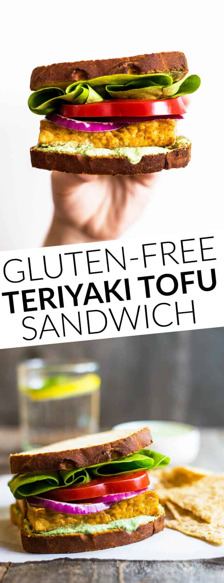 Gluten-Free Teriyaki Tofu Sandwich with Herbed Tofu Dip - ready in less than 30 minutes! Perfect healthy lunch! by @healthynibs