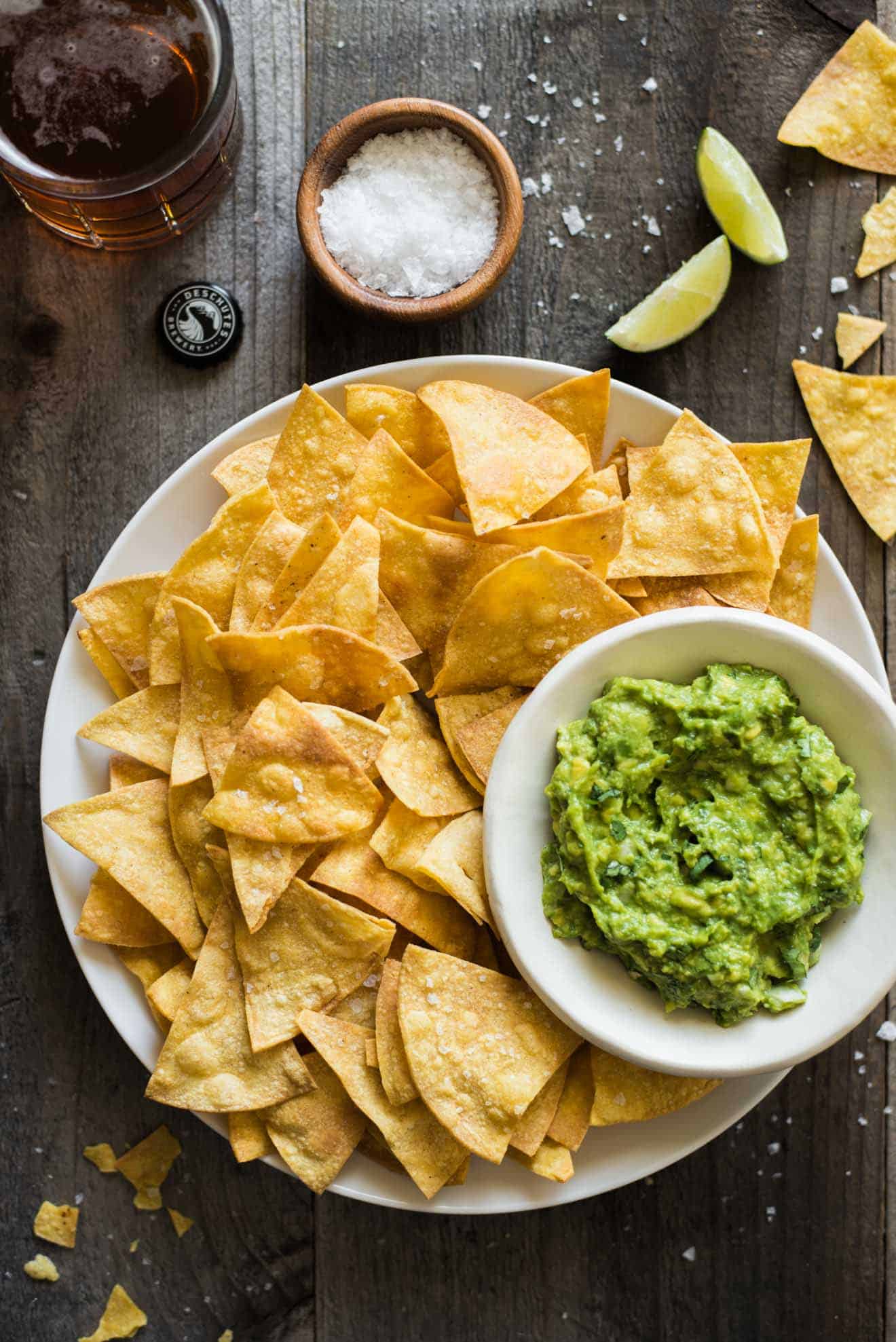 Easy, healthy baked tortilla chips made with 4 ingredients only! (gluten free)
