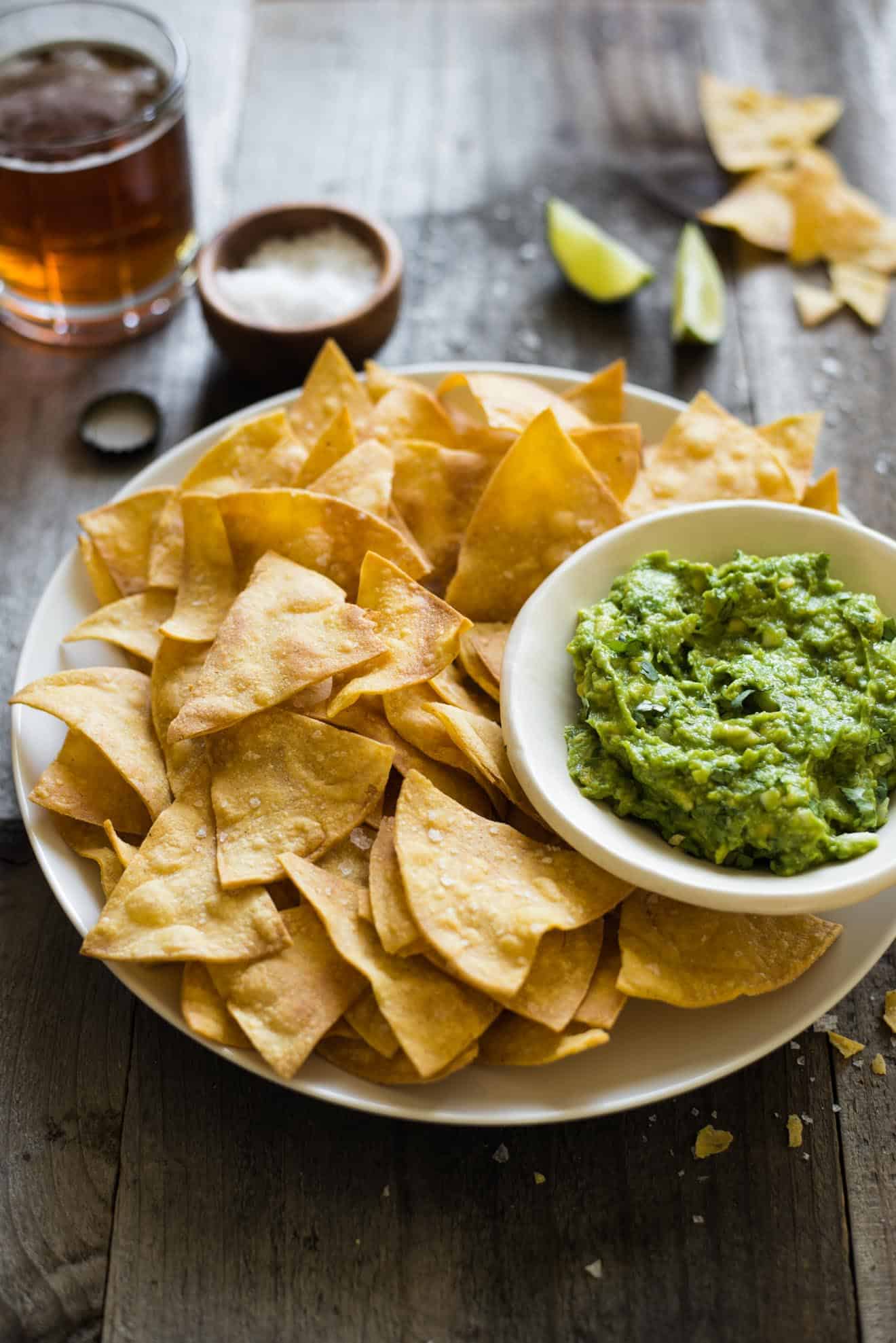 Easy, healthy baked tortilla chips made with 4 ingredients only! (gluten free)