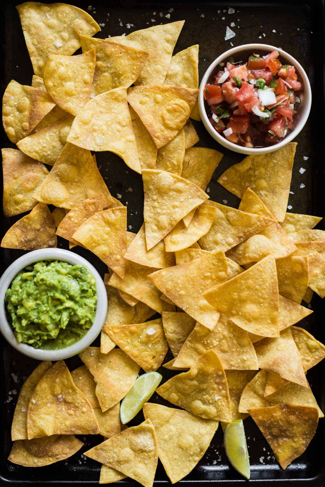 Easy, healthy baked tortilla chips made with 4 ingredients only! (gluten free) 