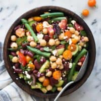 Mediterranean Three Bean Salad - this delicious, healthy salad is great as a side or a main meal! by @healthynibs
