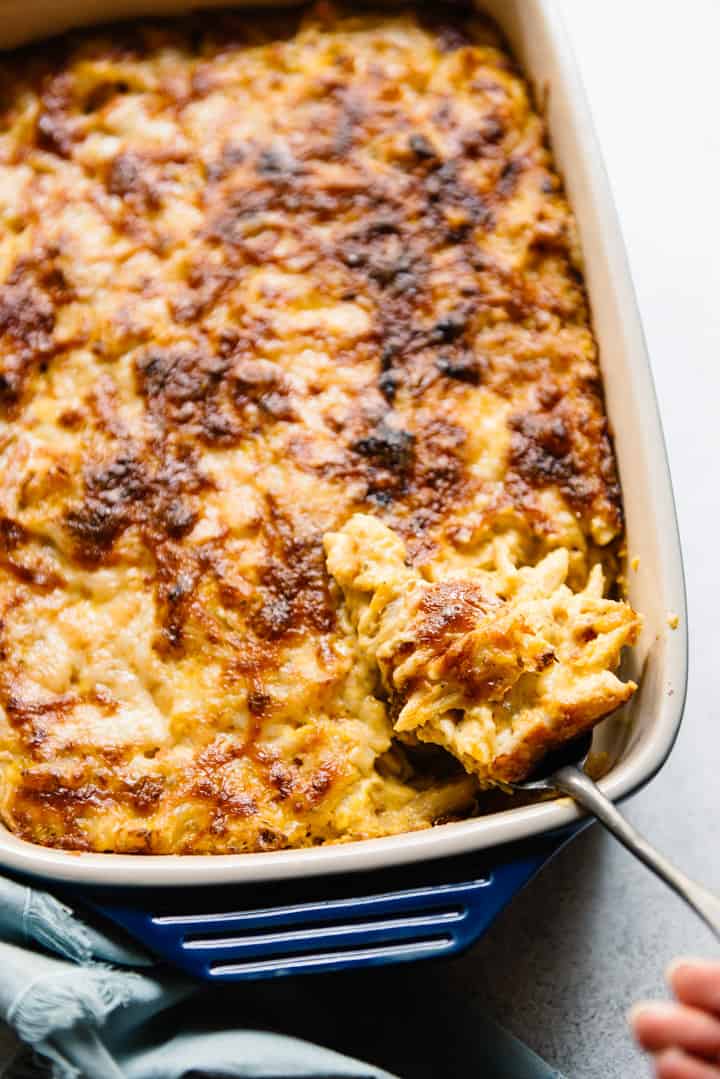 Baked Mac and Cheese in casserole pan