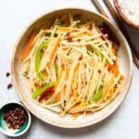 Tudou Si - Stir Fried Potato Slivers from Sichuan, a quick side dish