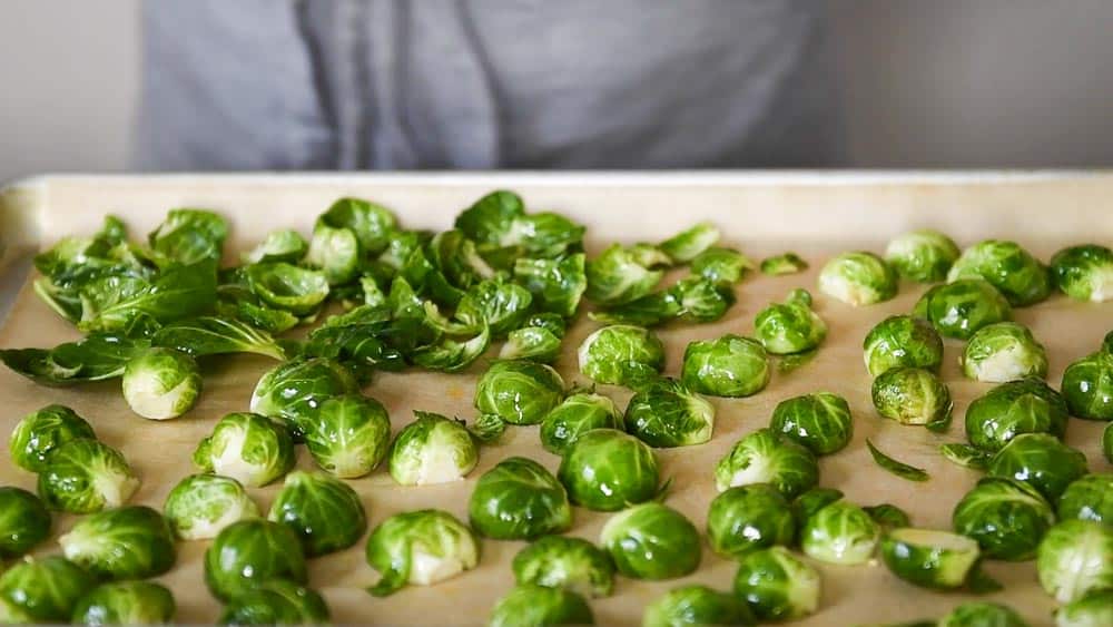 Sprouts on Sheet Pan