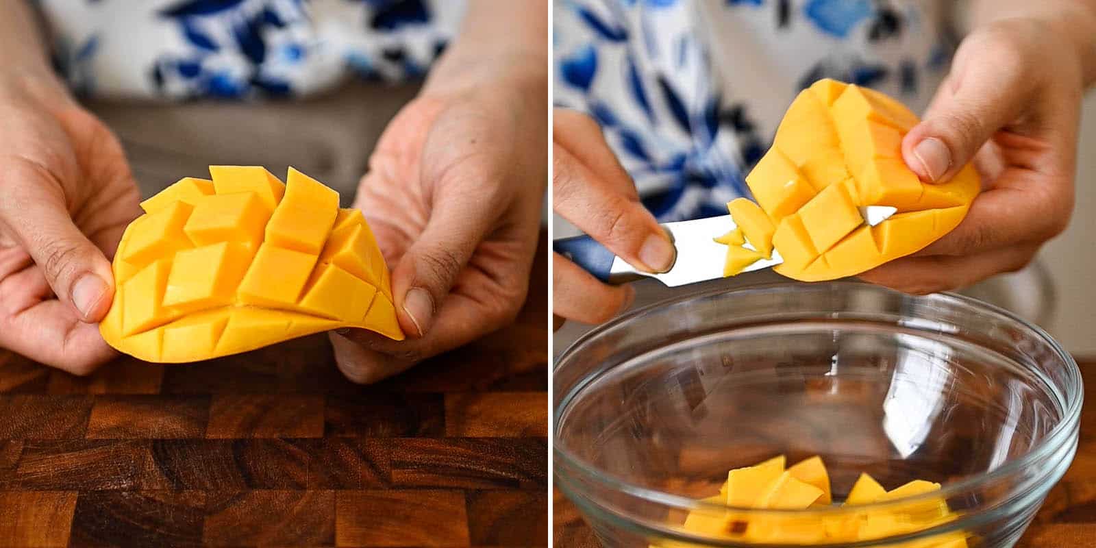 Cubing mango